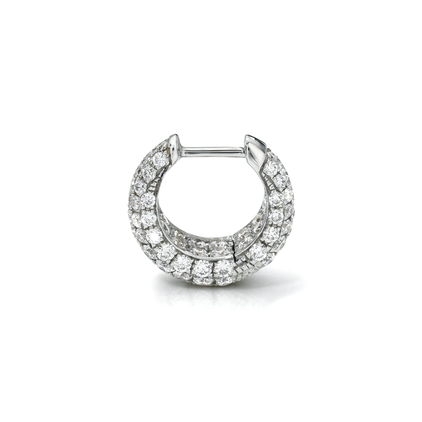 TAPERED PAVE DIAMOND ENCRUSTED HOOP