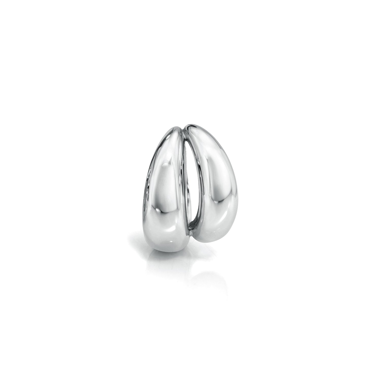 18k white gold 9.5mm double tapered hoop