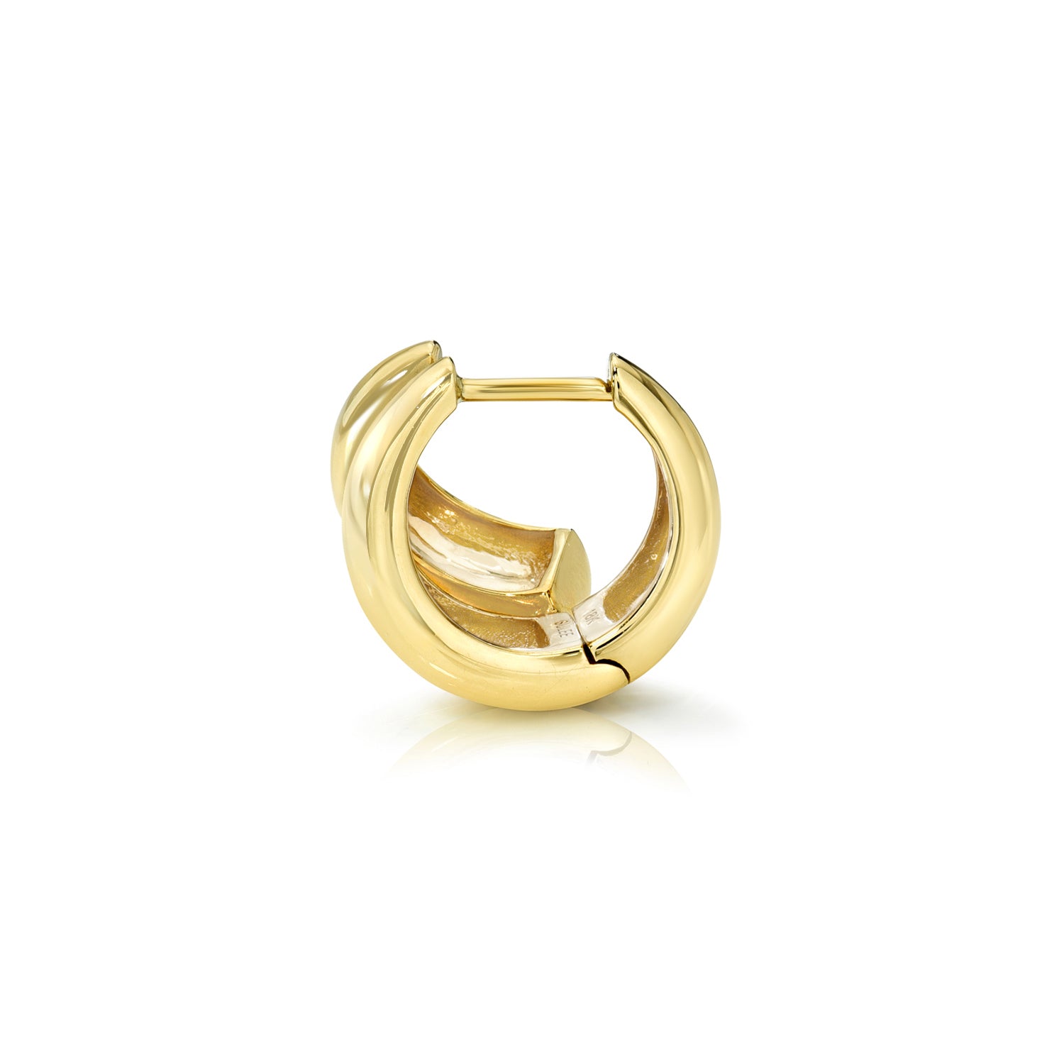 18k yellow gold 9.5mm double tapered hoop