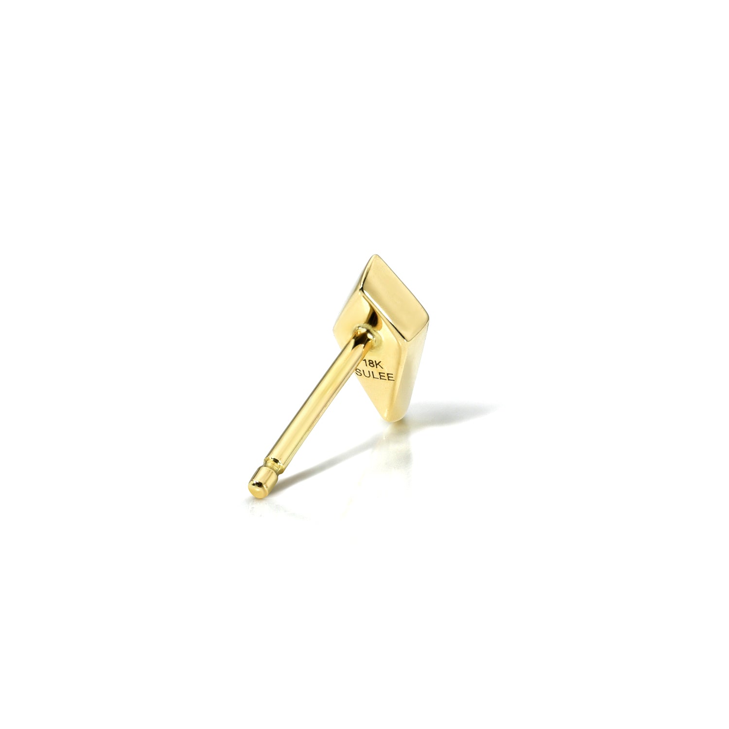 18k yellow gold kite diamond bezel post stud with butterfly backing