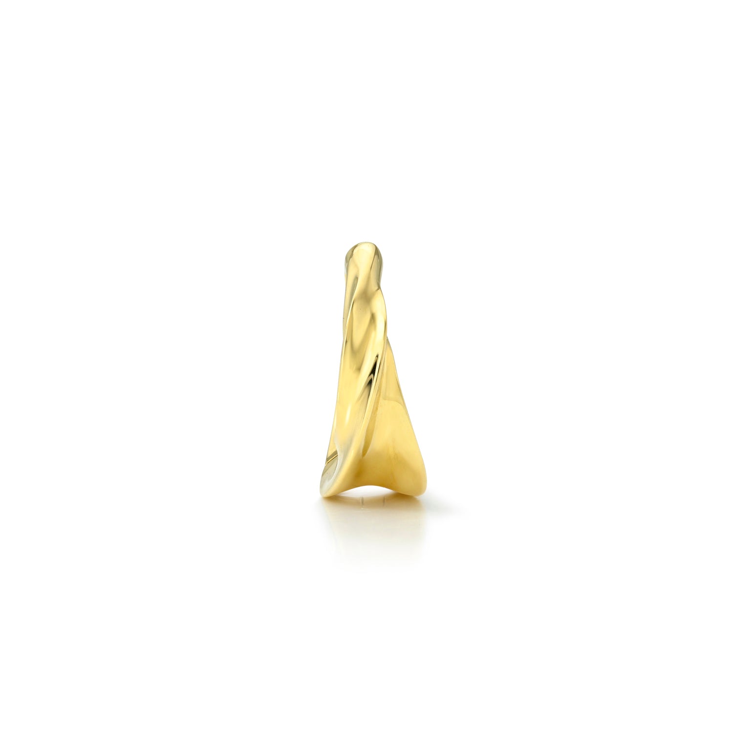 18k yellow gold swirl tapered hoop