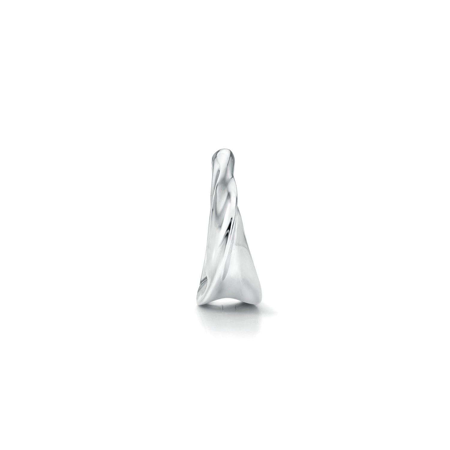 18k white gold swirl tapered hoop