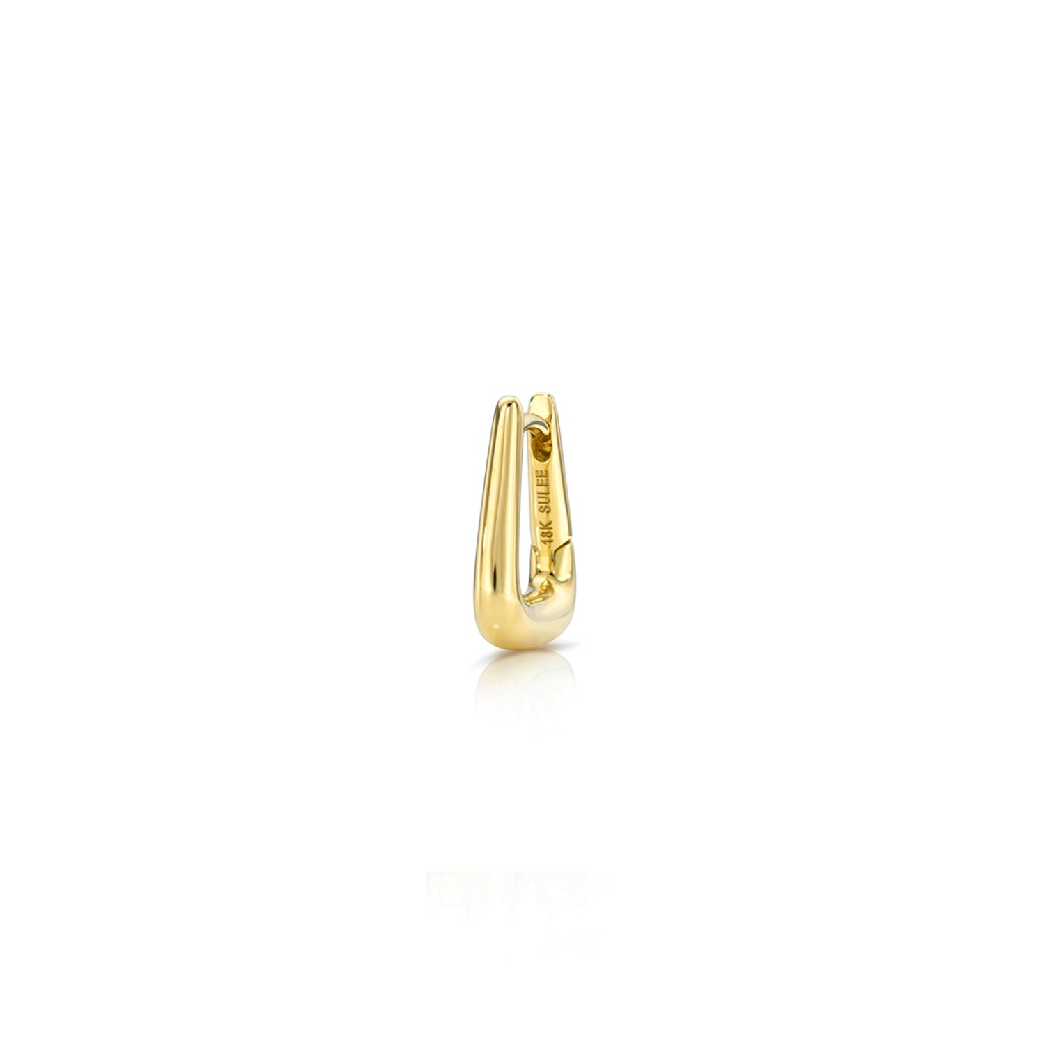 18k yellow gold 8mm trapezoid/trapeze shaped hinged hoop