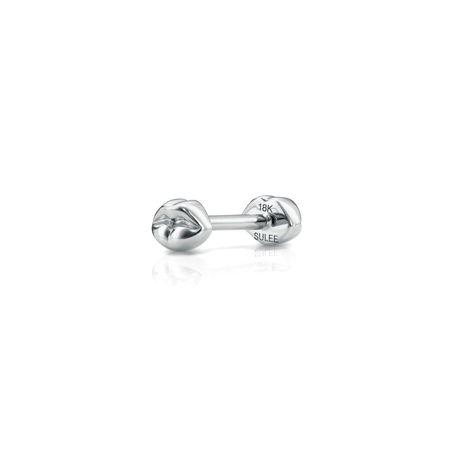 18k white gold lip stud with lip motif flat back