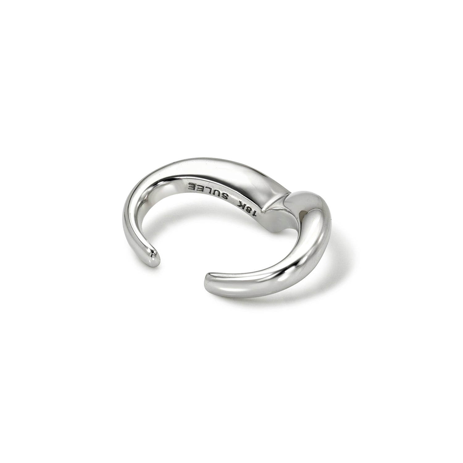 18k white gold V shaped ear cuff