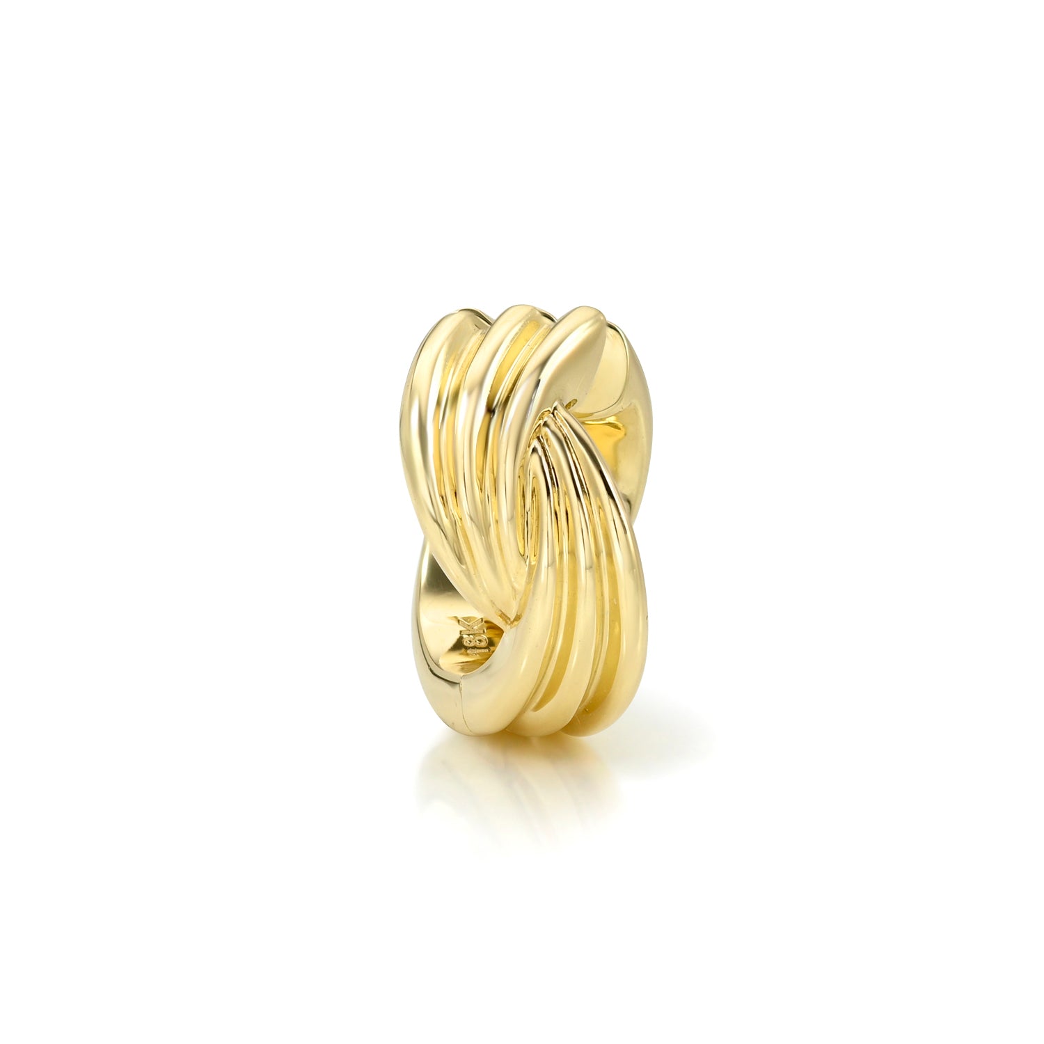 18k yellow gold 9.5mm triple tapered hoop