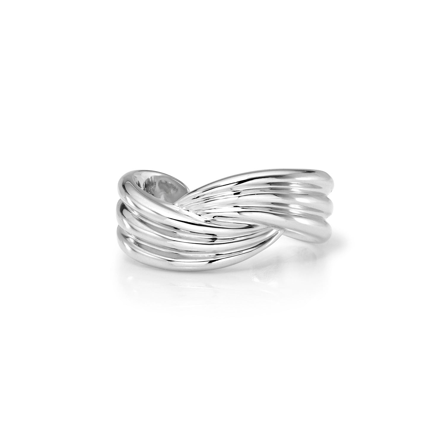 18k white gold triple tapered ear cuff
