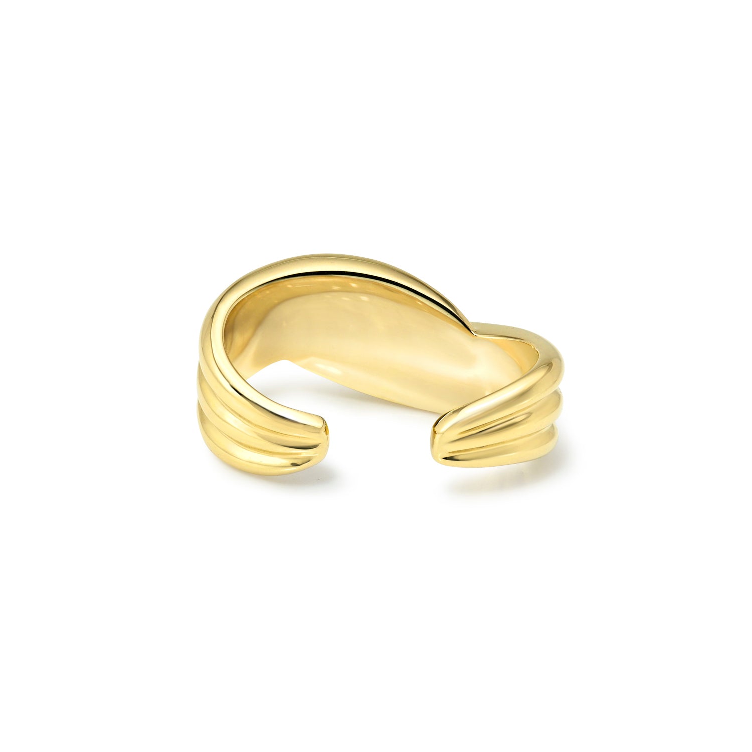 18k yellow gold triple tapered ear cuff