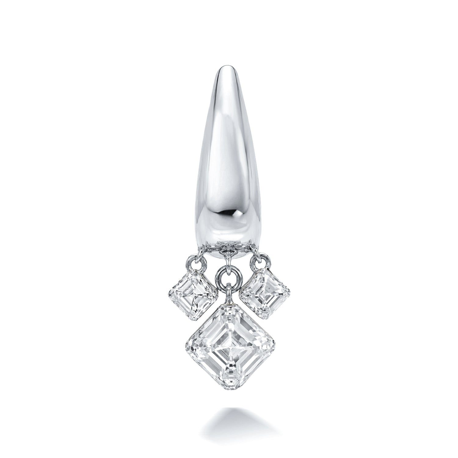 9.5MM ASSCHER DIAMOND TRIO LINA HOOP