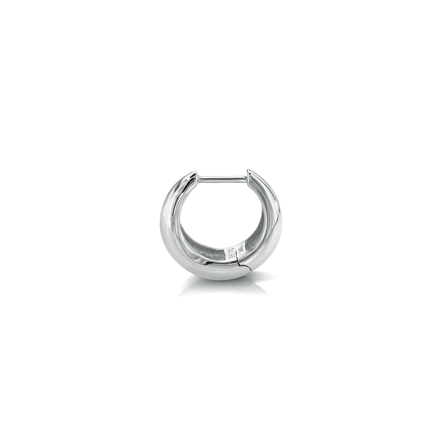 18k white gold signature tapered hoop