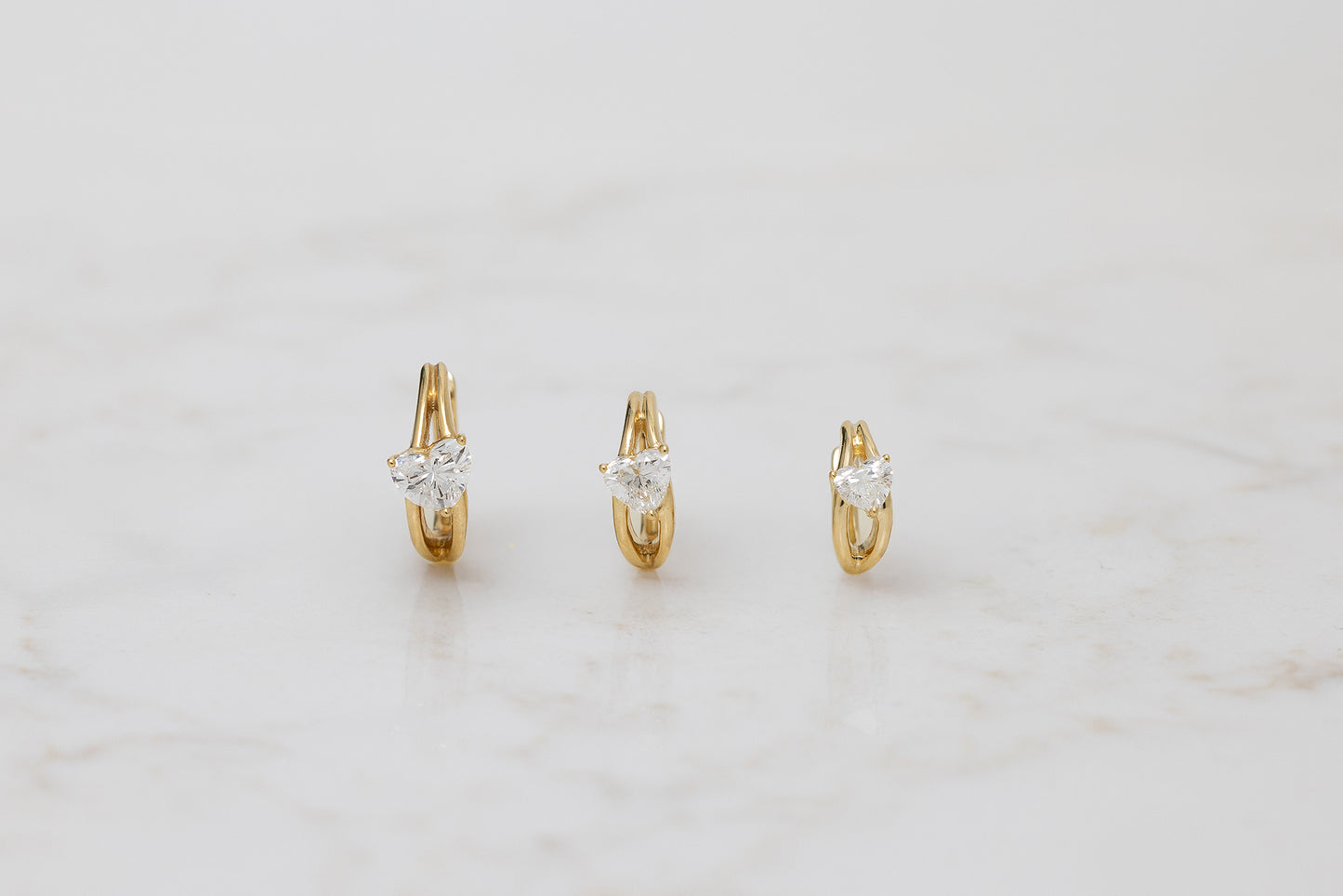 DIAGONAL HEART DIAMOND HOOP
