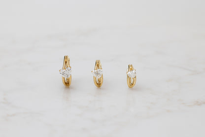 DIAGONAL HEART DIAMOND HOOP