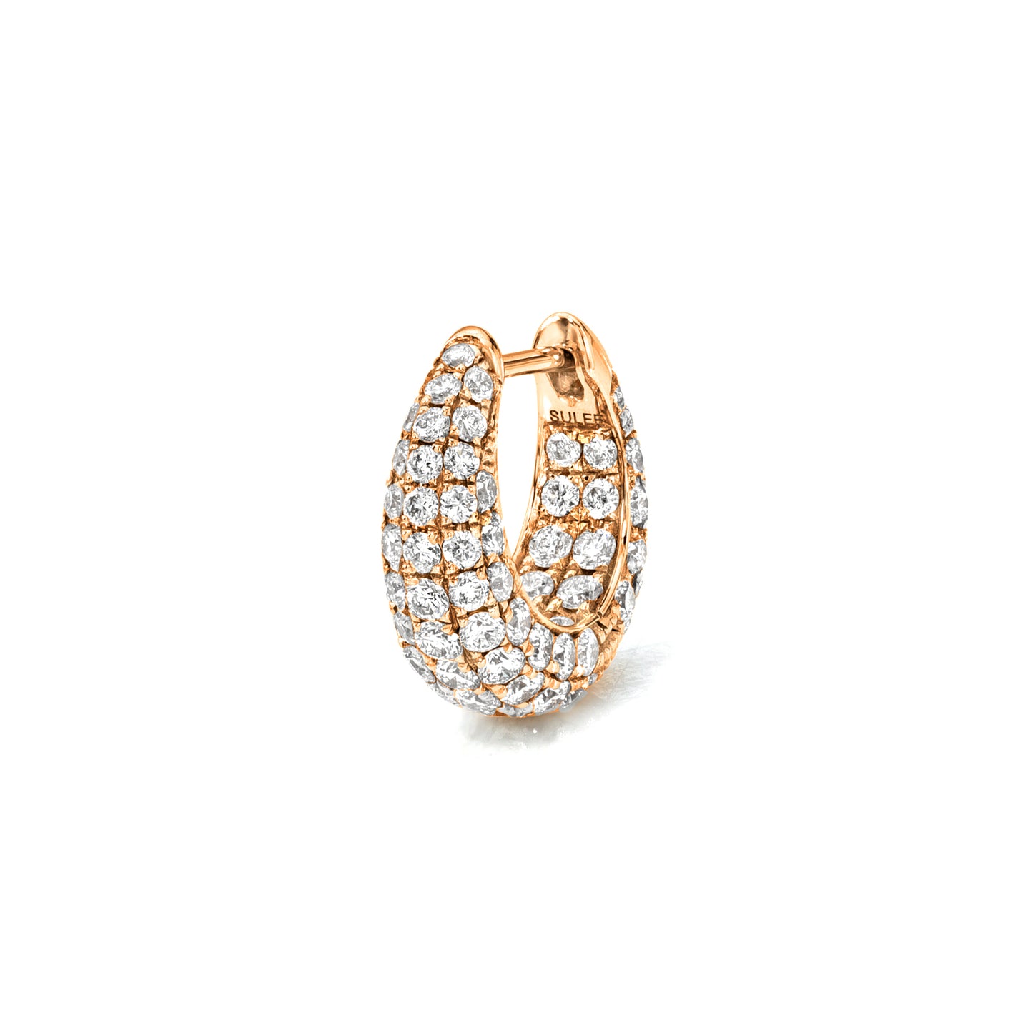 TAPERED PAVE DIAMOND ENCRUSTED HOOP