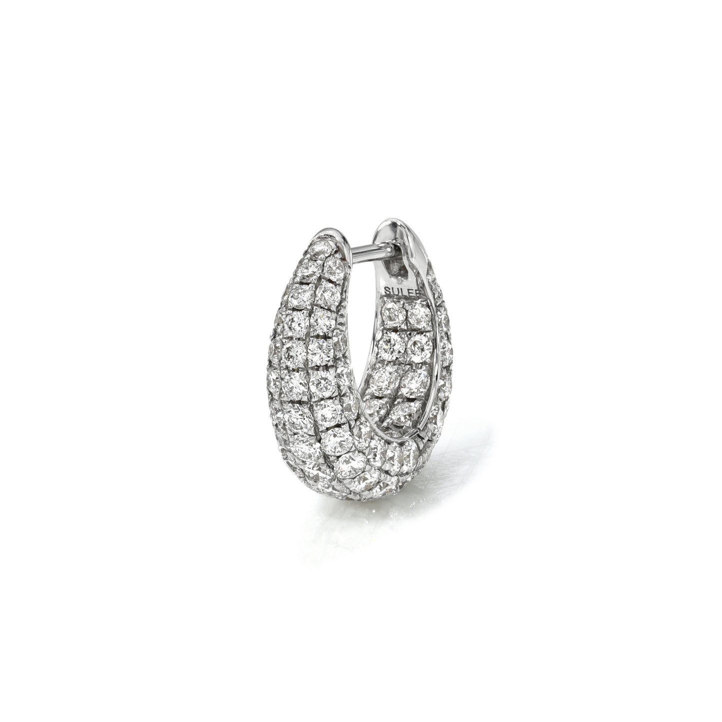 TAPERED PAVE DIAMOND ENCRUSTED HOOP