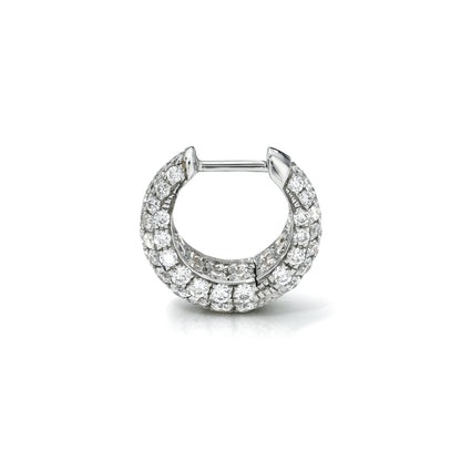 TAPERED PAVE DIAMOND ENCRUSTED HOOP