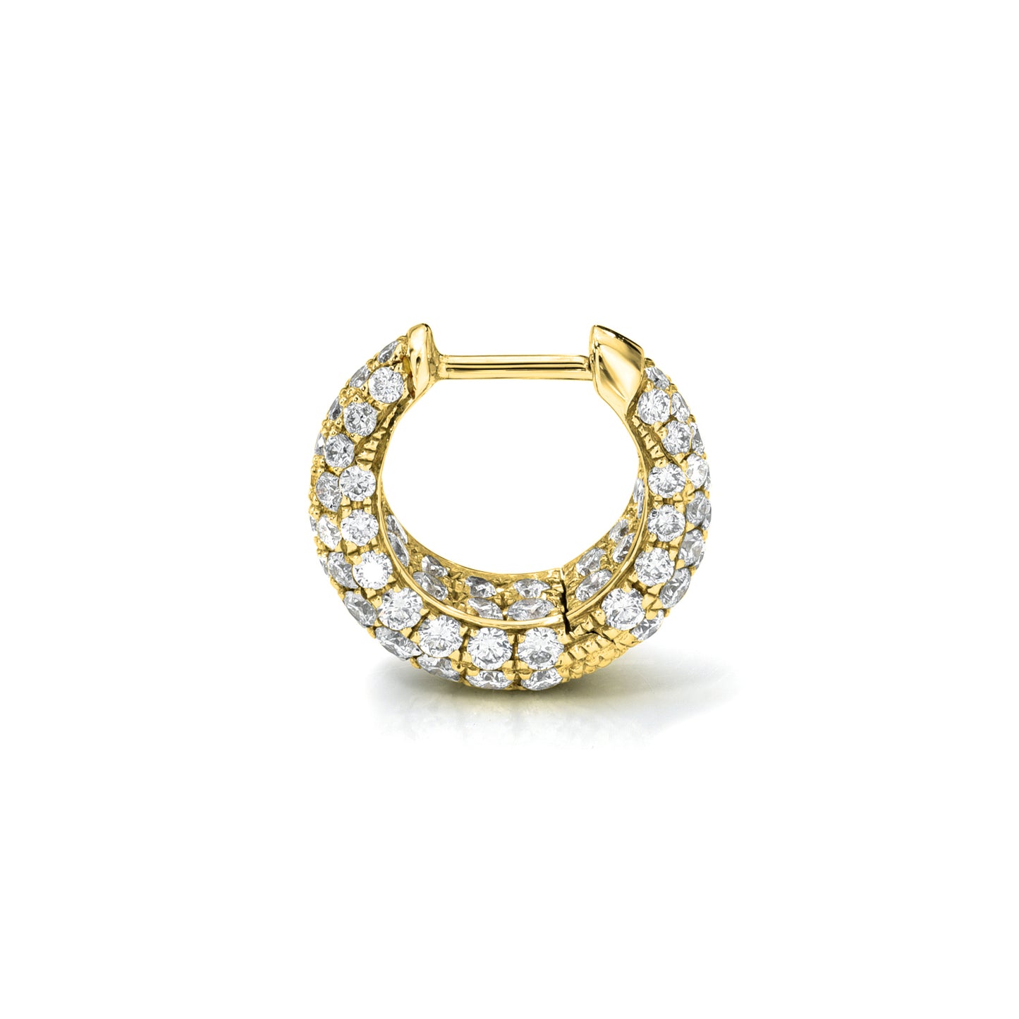 TAPERED PAVE DIAMOND ENCRUSTED HOOP