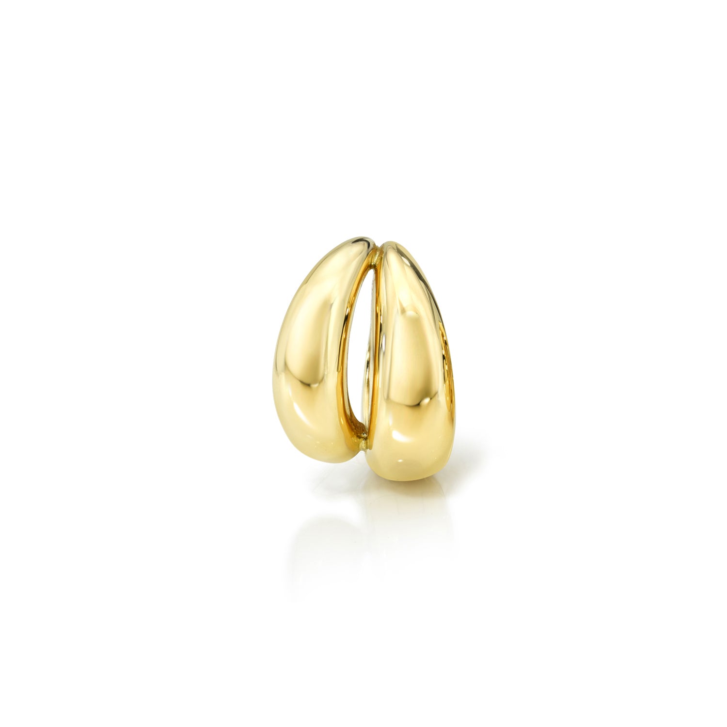 18k yellow gold 9.5mm double tapered hoop