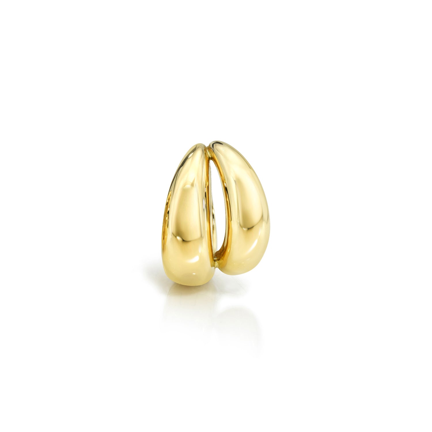 18k yellow gold 9.5mm double tapered hoop 