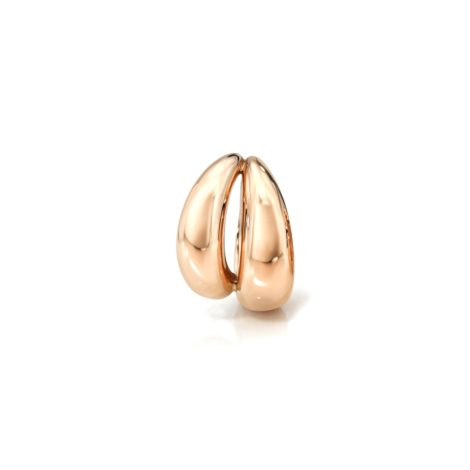 18k rose gold 9.5mm double tapered hoop