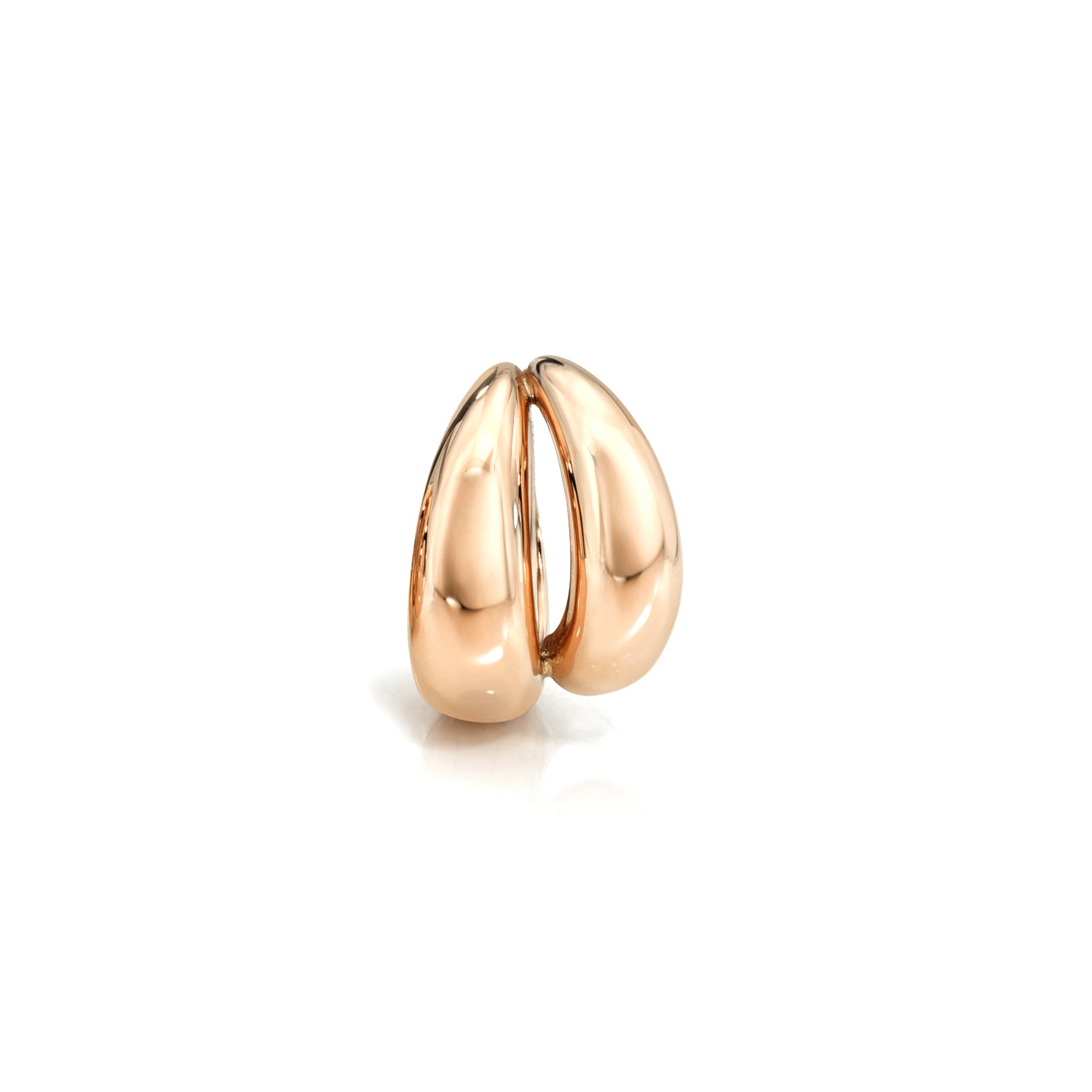 18k rose gold 9.5mm double tapered hoop