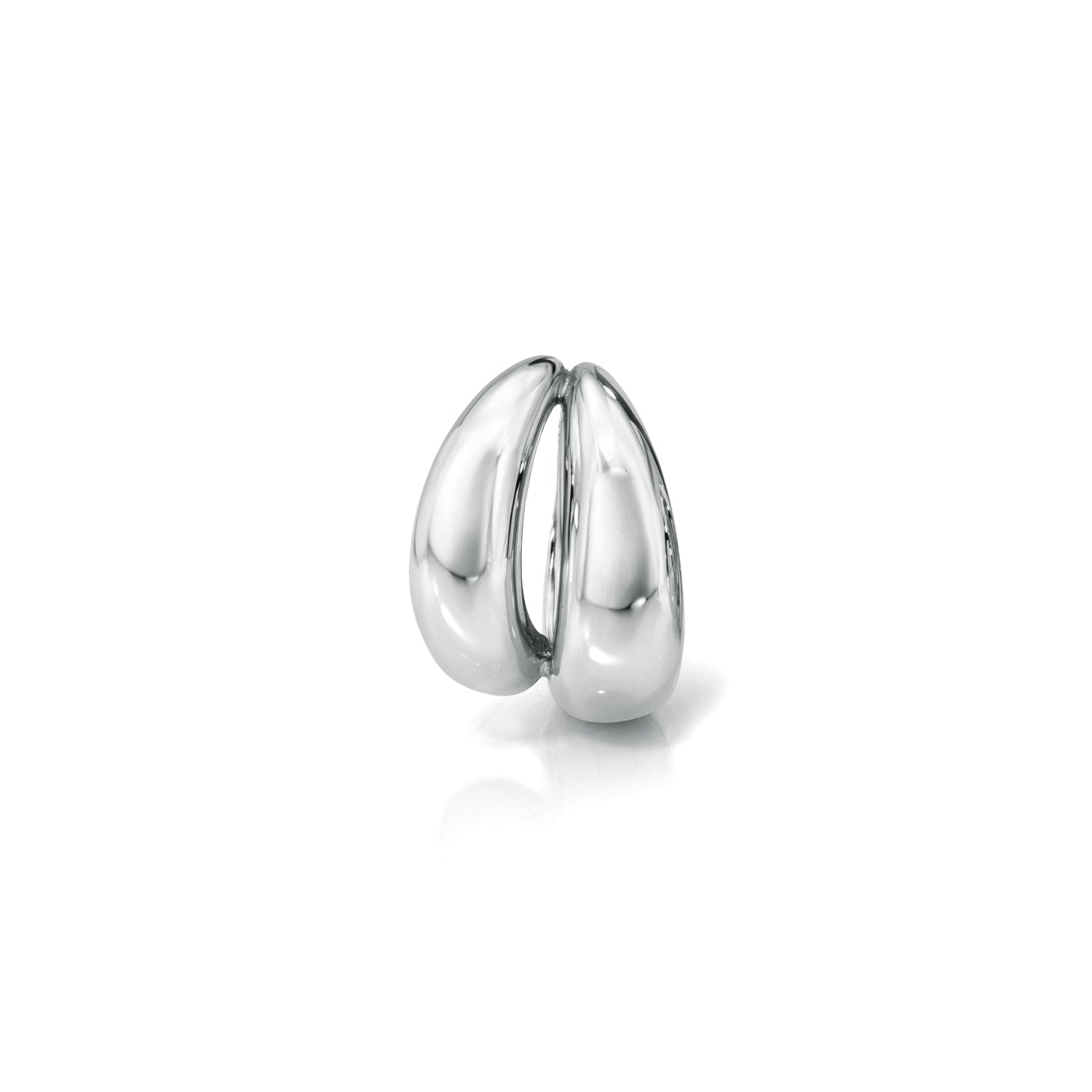 18k white gold 9.5mm double tapered hoop