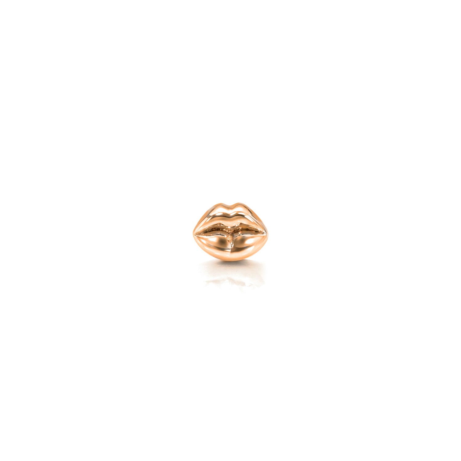 18k rose gold lip motif backing