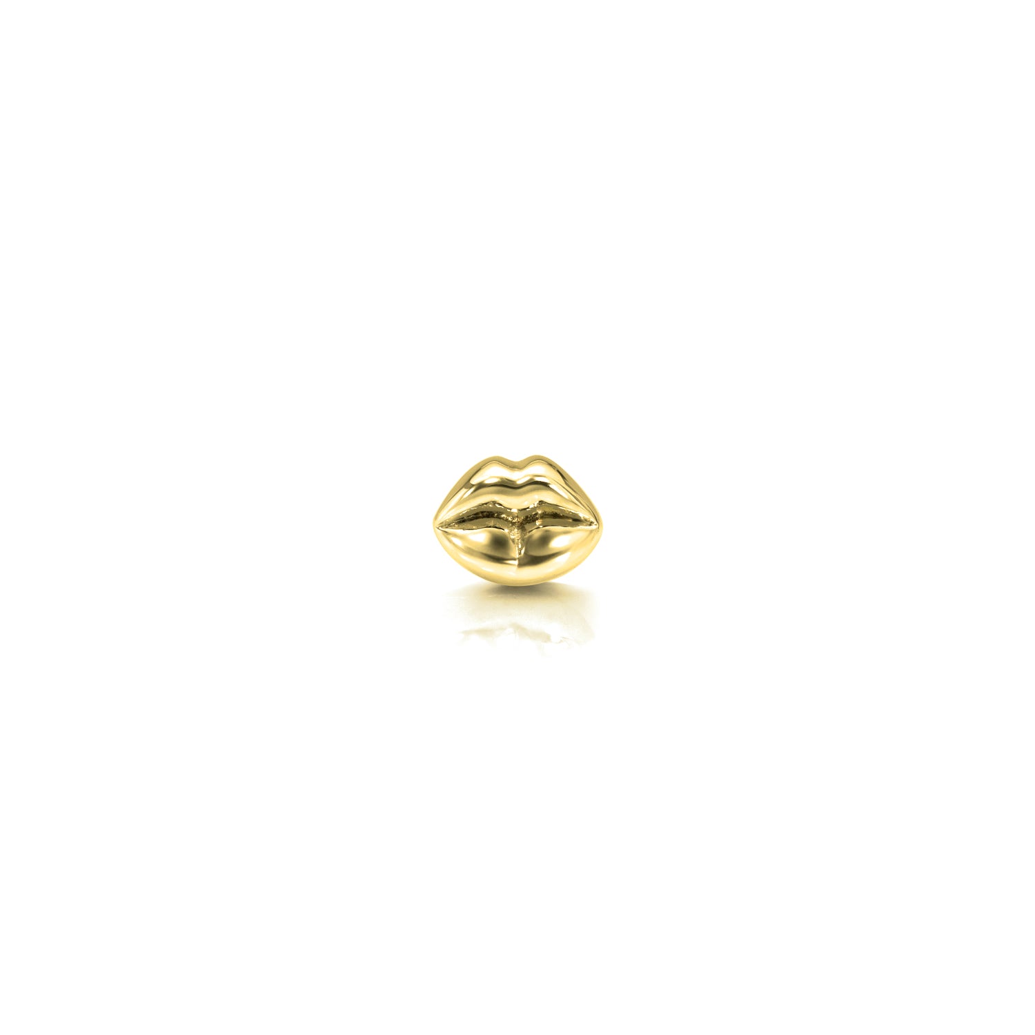 18k yellow gold lip motif backing