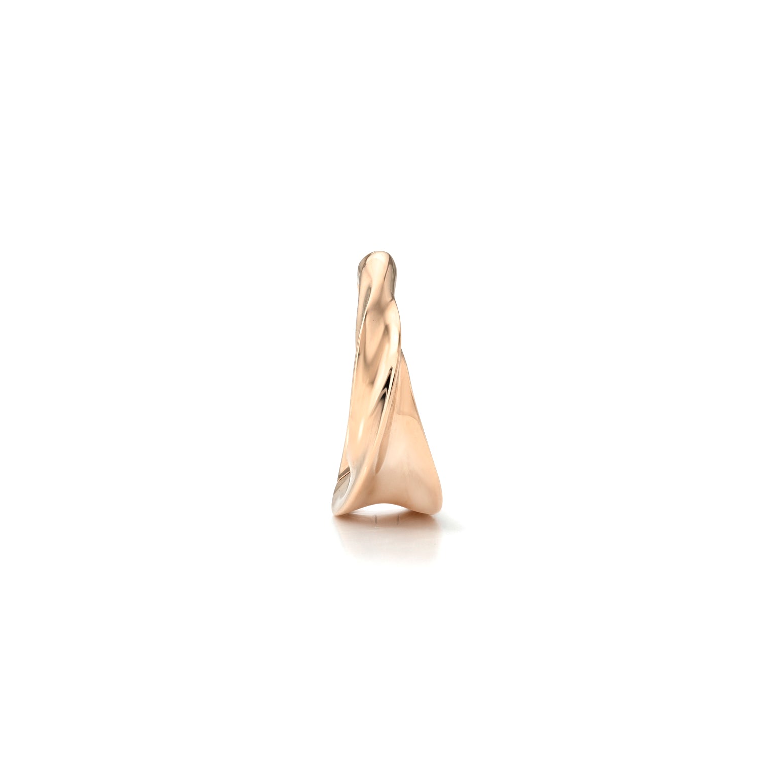 18k rose gold swirl tapered hoop