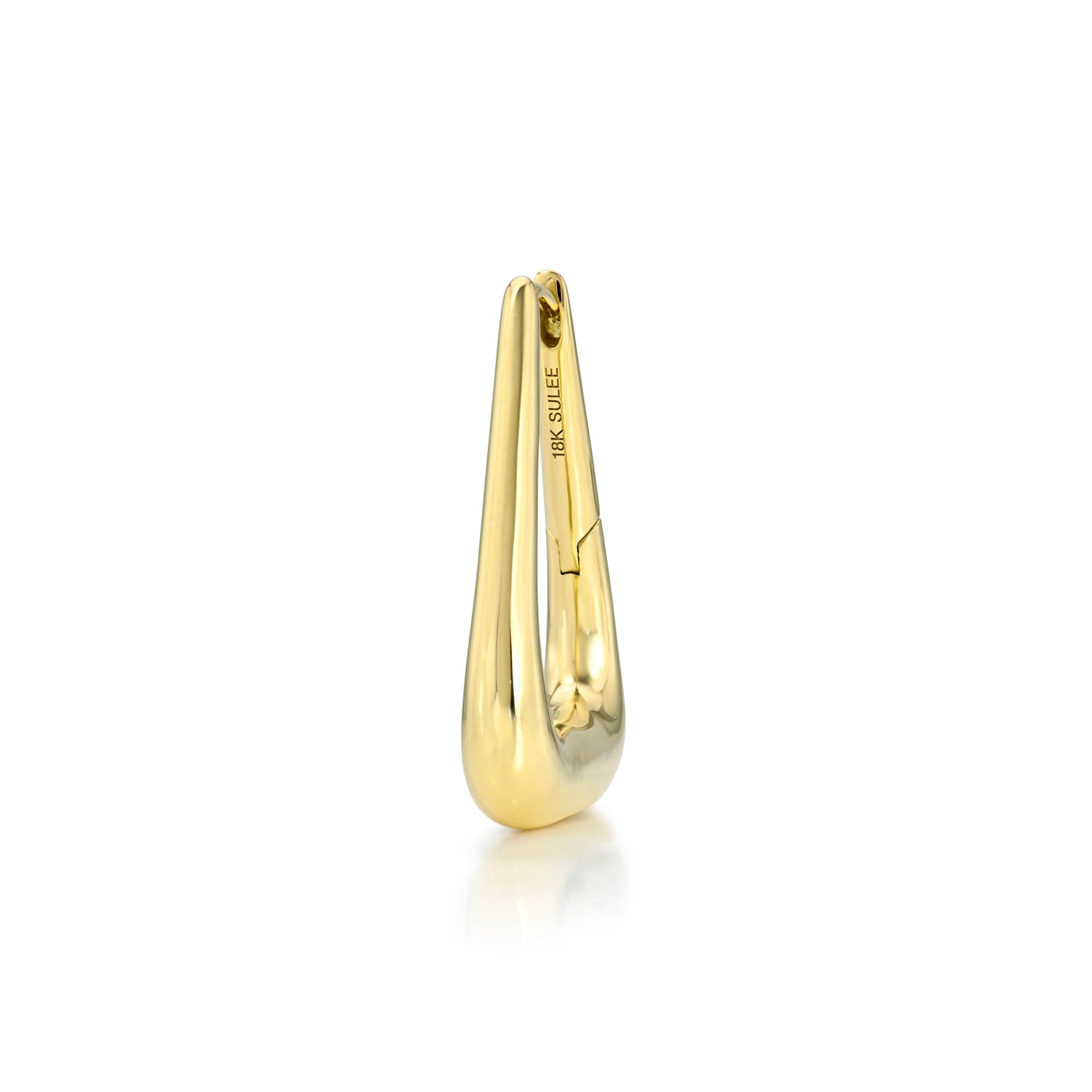 18k yellow gold 20mm trapezoid/trapeze shaped hinged hoop