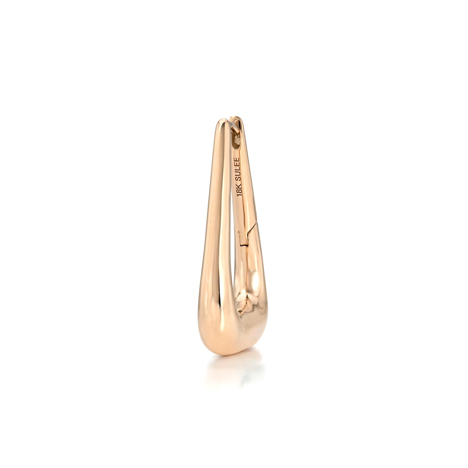 18k rose gold 20mm trapezoid/trapeze shaped hinged hoop