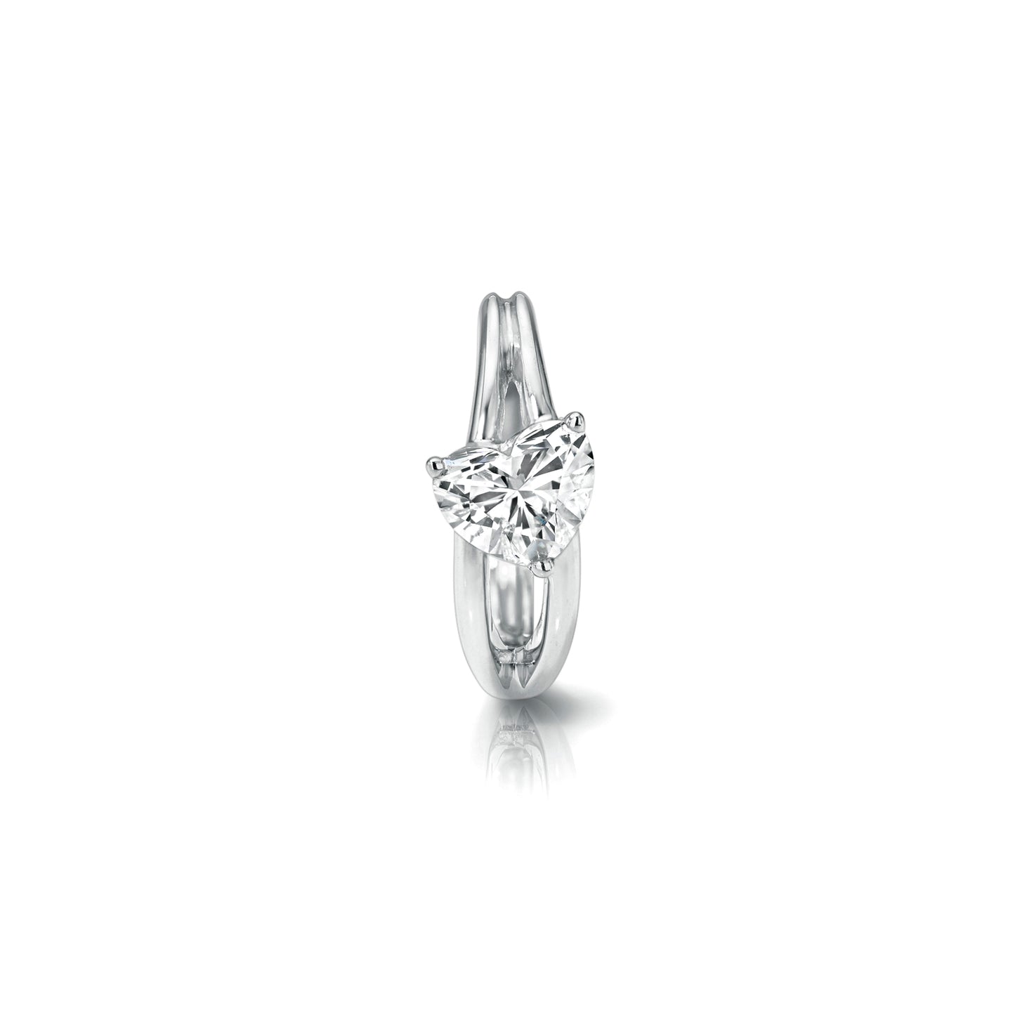 DIAGONAL HEART DIAMOND HOOP