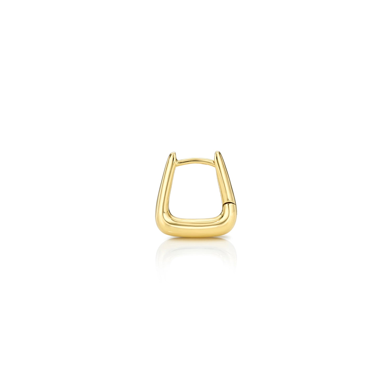 18k yellow gold 8mm trapezoid/trapeze shaped hinged hoop