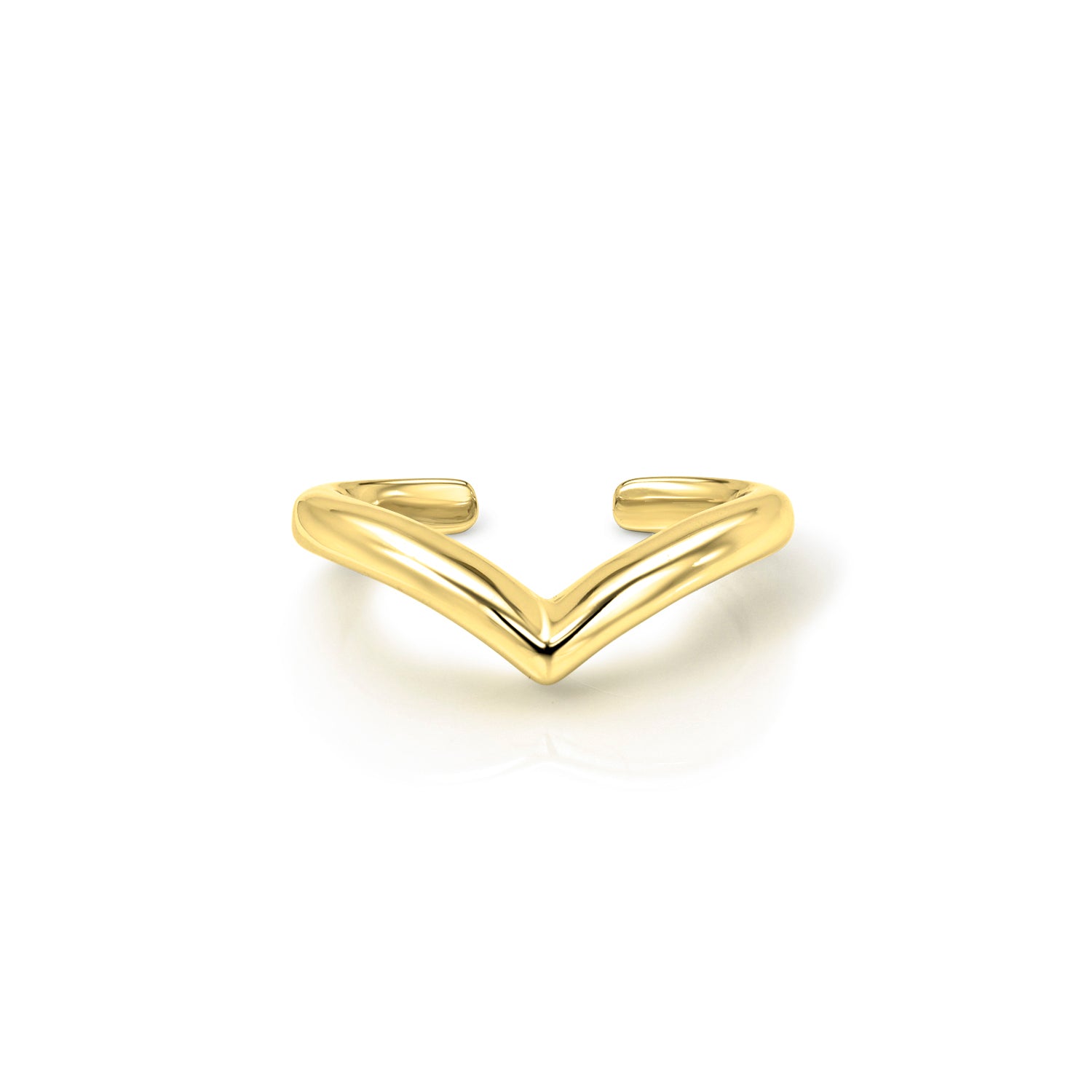 18k yellow gold V shaped ear cuff