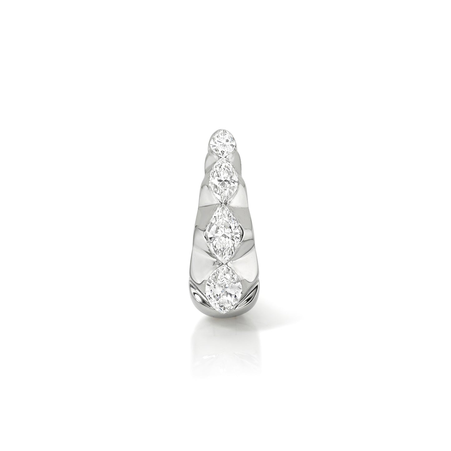 GRADUATING MARQUISE DIAMOND TAPERED HOOP