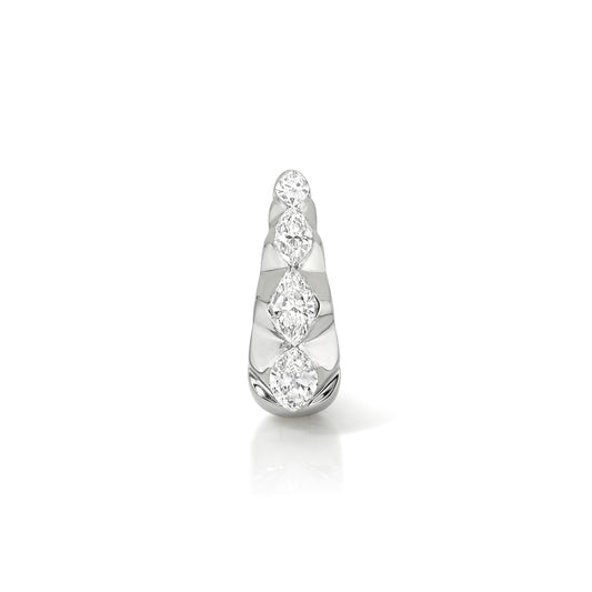 GRADUATING MARQUISE DIAMOND TAPERED HOOP