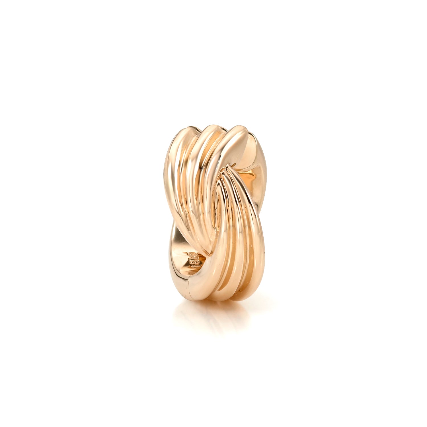 18k rose gold 9.5mm triple tapered hoop