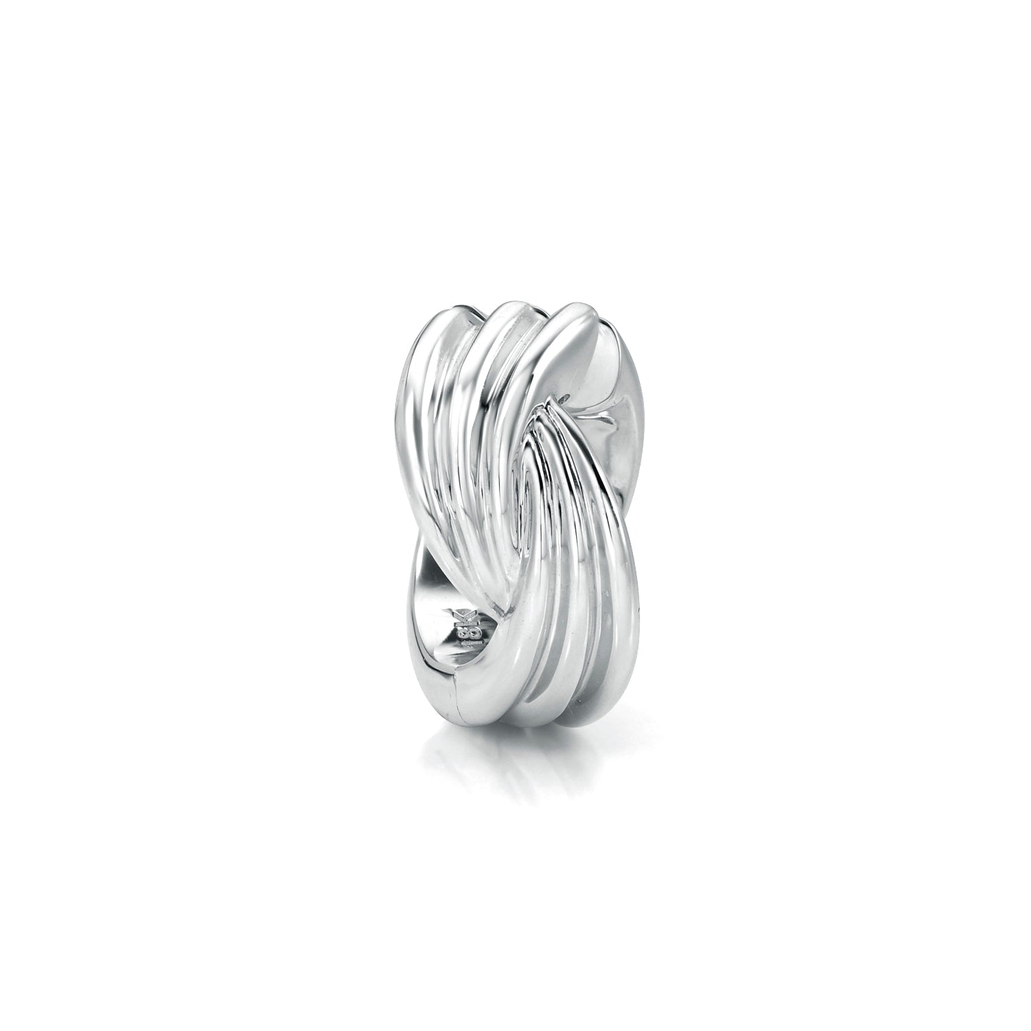 18k white gold 9.5mm triple tapered hoop