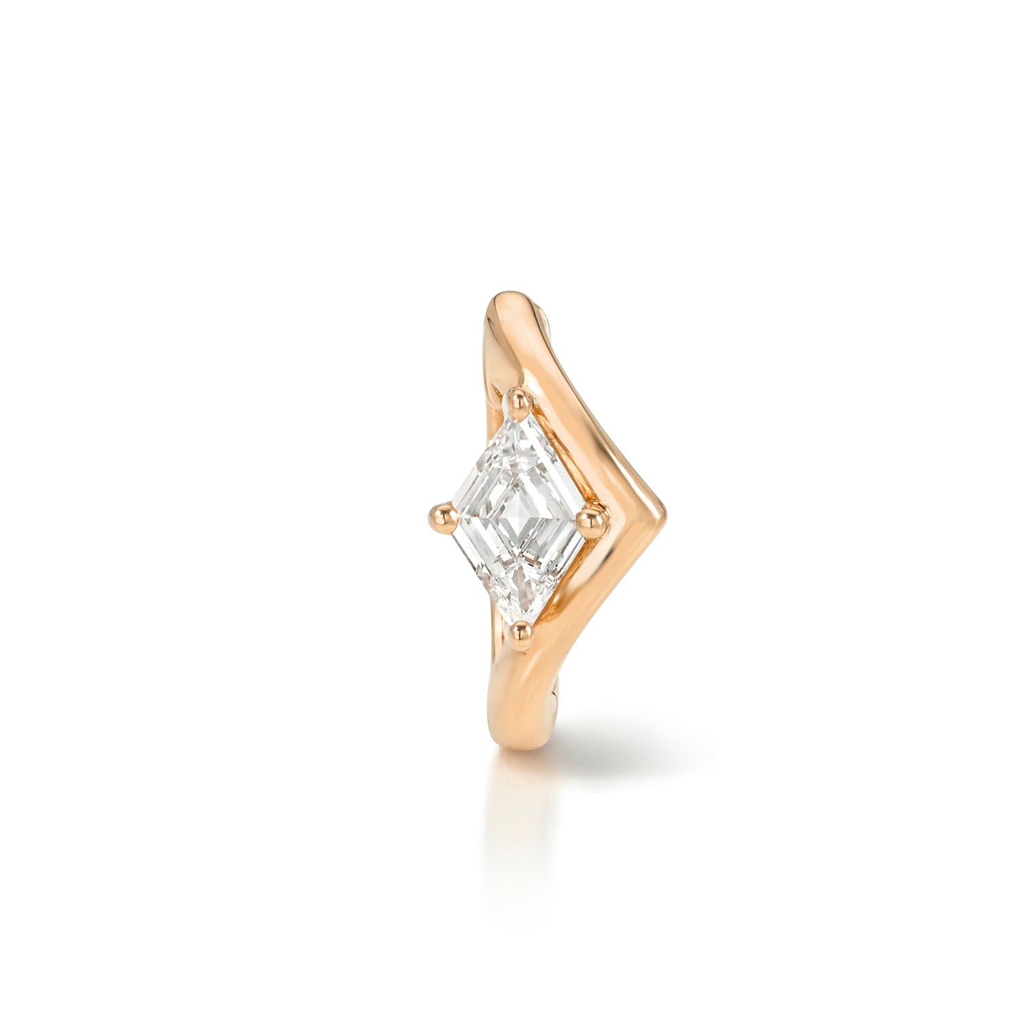 18k rose gold 9.5mm Viv hoop with lozenge diamond center