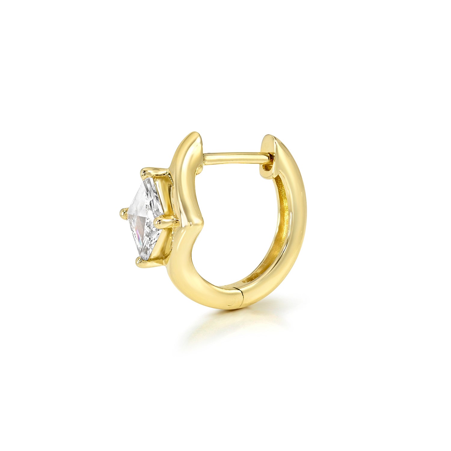 18k yellow gold 9.5mm Viv hoop with lozenge diamond center