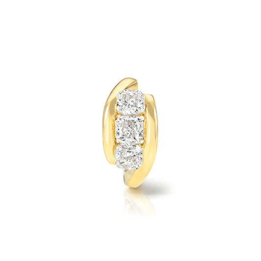 CUSHION DIAMOND TRIPLET HOOP