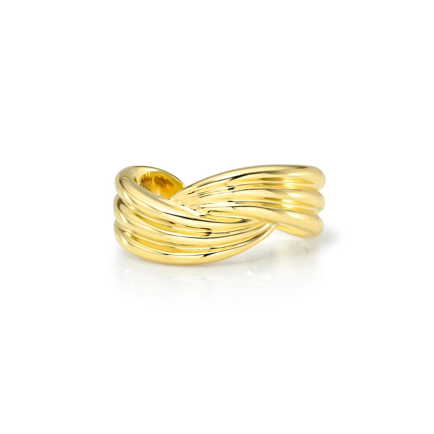 18k yellow gold triple tapered ear cuff