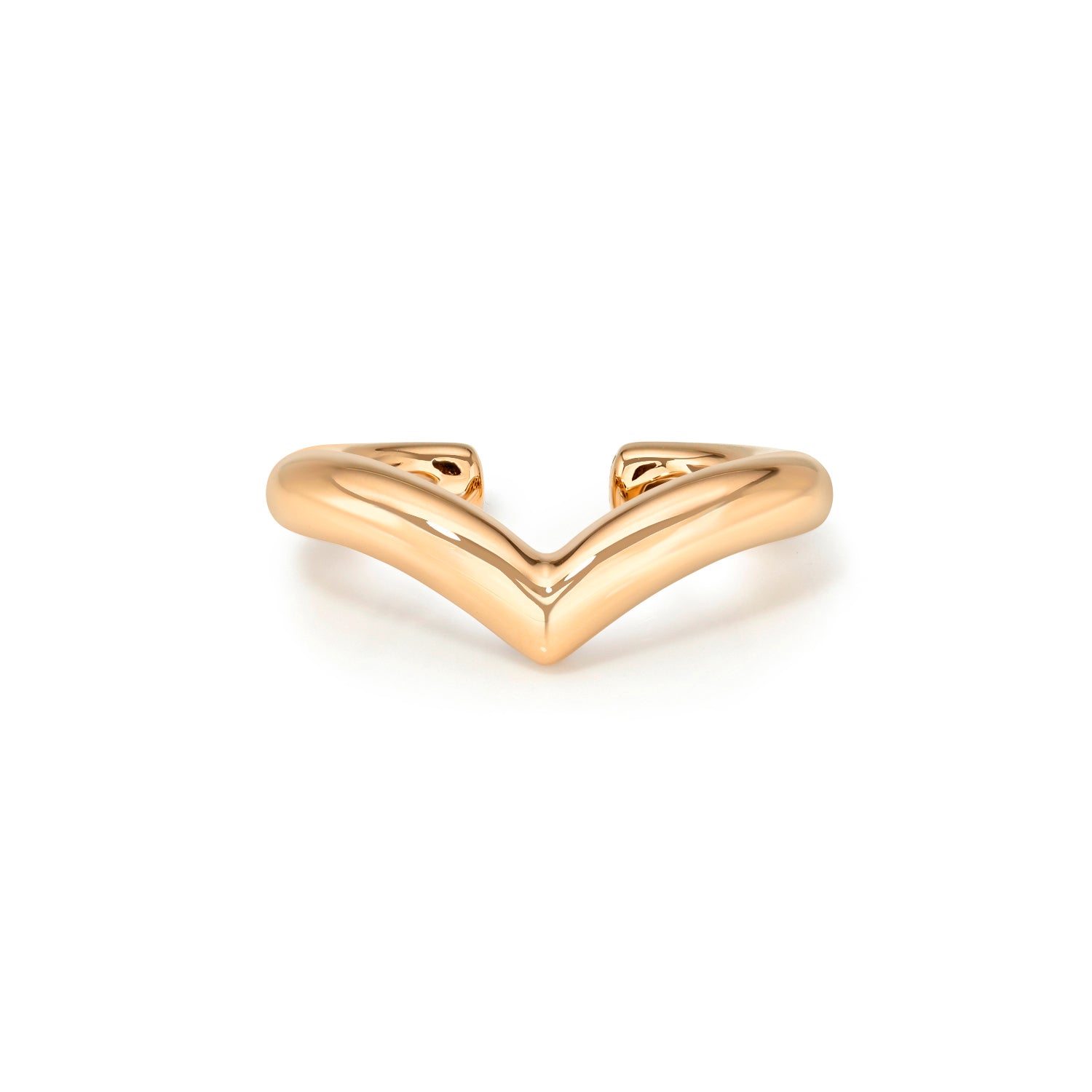 18k rose gold bold V shaped ear cuff