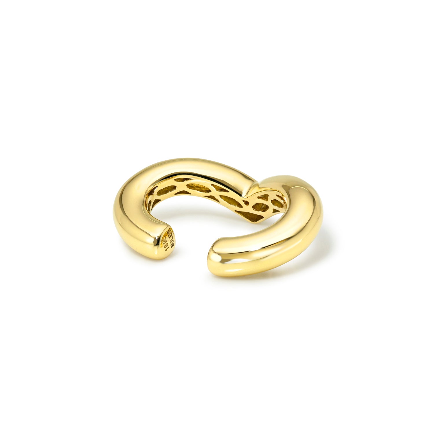 18k yellow gold bold V shaped ear cuff