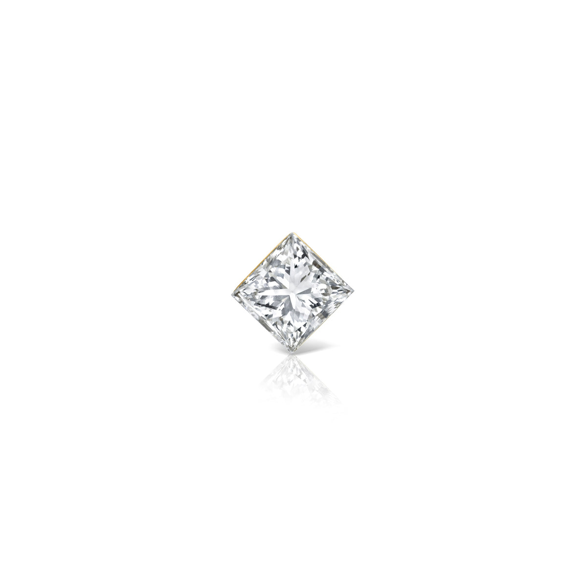 FLOATING PRINCESS-CUT DIAMOND THREADED STUD