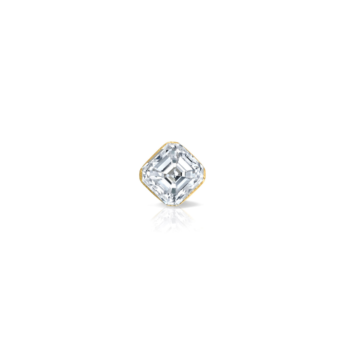 FLOATING ASSCHER DIAMOND THREADED STUD