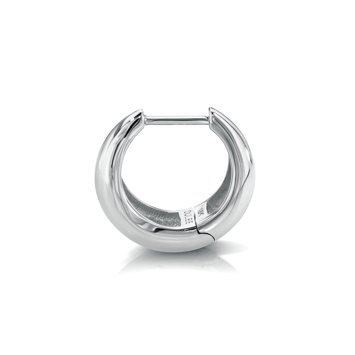 9.5MM TAPERED WHITE GOLD HOOP