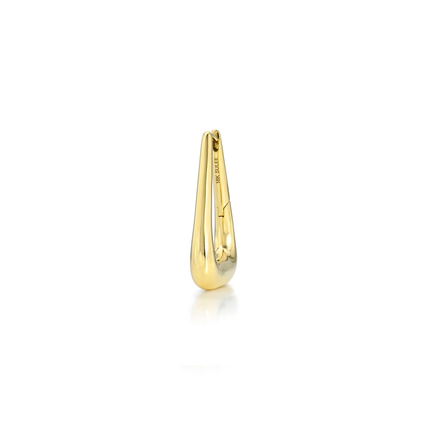 18k yellow gold 13mm trapezoid/trapeze shaped hinged hoop